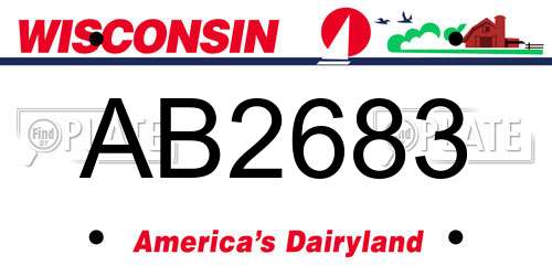 AB2683 Wisconsin License Plate