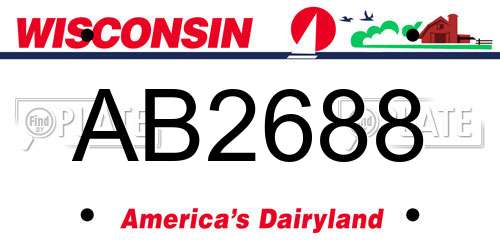 AB2688 Wisconsin License Plate