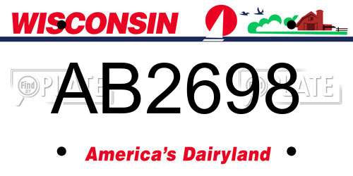 AB2698 Wisconsin License Plate
