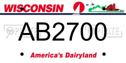 AB2700 Wisconsin License Plate