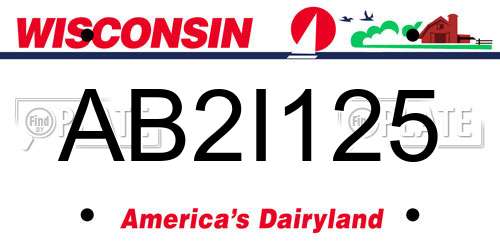 AB2I125 Wisconsin License Plate