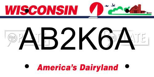 AB2K6A Wisconsin License Plate