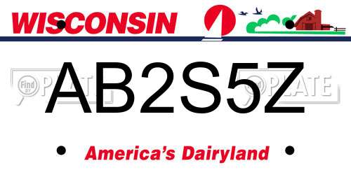 AB2S5Z Wisconsin License Plate