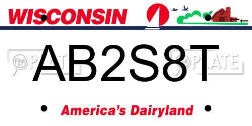 AB2S8T Wisconsin License Plate