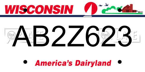 AB2Z623 Wisconsin License Plate