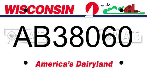 AB38060 Wisconsin License Plate