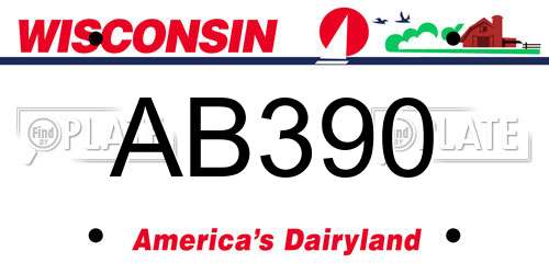 AB390 Wisconsin License Plate