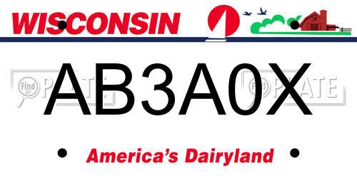 AB3A0X Wisconsin License Plate
