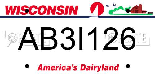 AB3I126 Wisconsin License Plate