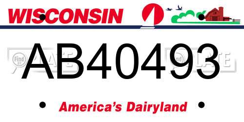 AB40493 Wisconsin License Plate