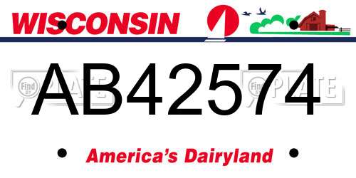 AB42574 Wisconsin License Plate