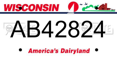 AB42824 Wisconsin License Plate