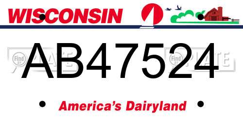 AB47524 Wisconsin License Plate