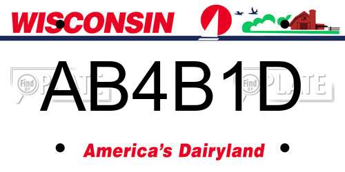 AB4B1D Wisconsin License Plate