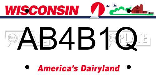 AB4B1Q Wisconsin License Plate