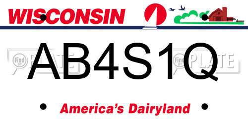 AB4S1Q Wisconsin License Plate
