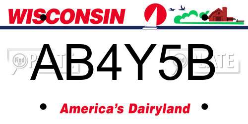 AB4Y5B Wisconsin License Plate
