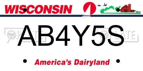 AB4Y5S Wisconsin License Plate