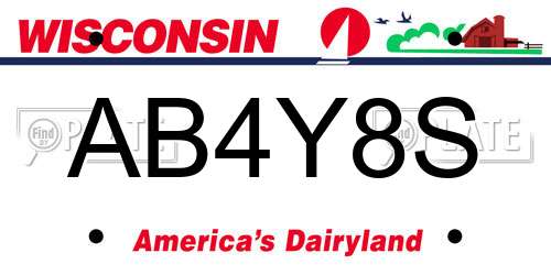 AB4Y8S Wisconsin License Plate