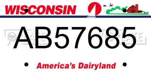 AB57685 Wisconsin License Plate