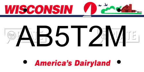 AB5T2M Wisconsin License Plate