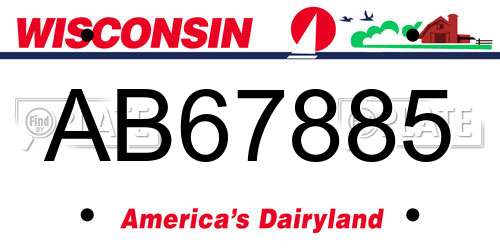 AB67885 Wisconsin License Plate