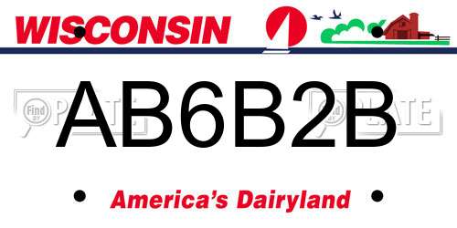 AB6B2B Wisconsin License Plate