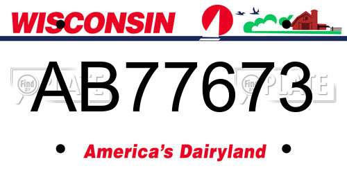 AB77673 Wisconsin License Plate