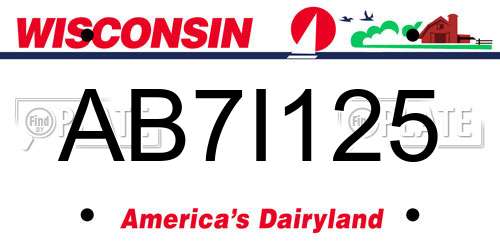 AB7I125 Wisconsin License Plate