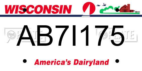 AB7I175 Wisconsin License Plate