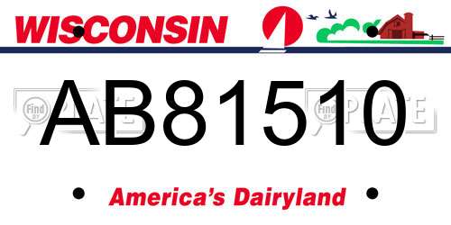 AB81510 Wisconsin License Plate