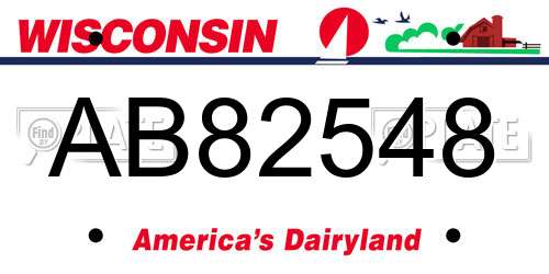 AB82548 Wisconsin License Plate