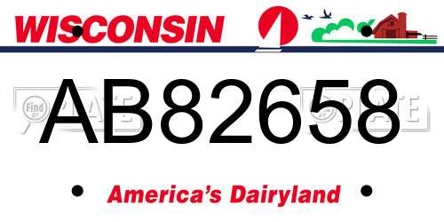 AB82658 Wisconsin License Plate