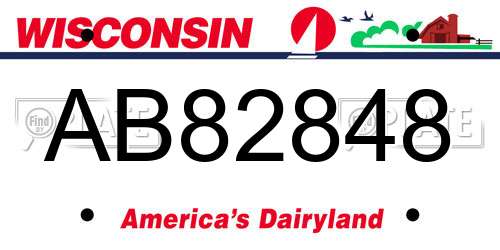 AB82848 Wisconsin License Plate