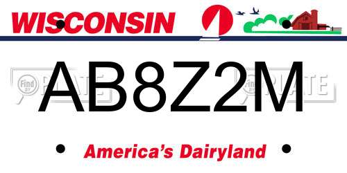 AB8Z2M Wisconsin License Plate