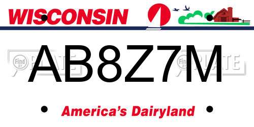 AB8Z7M Wisconsin License Plate