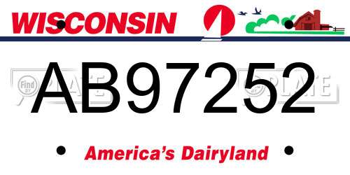 AB97252 Wisconsin License Plate