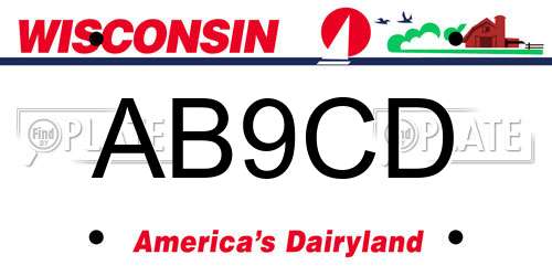 AB9CD Wisconsin License Plate