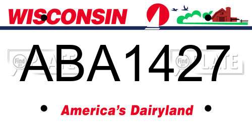 ABA1427 Wisconsin License Plate