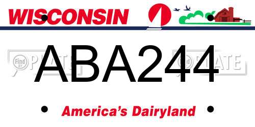 ABA244 Wisconsin License Plate