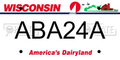 ABA24A Wisconsin License Plate
