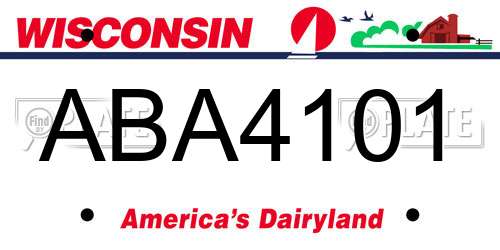 ABA4101 Wisconsin License Plate