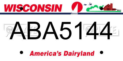 ABA5144 Wisconsin License Plate