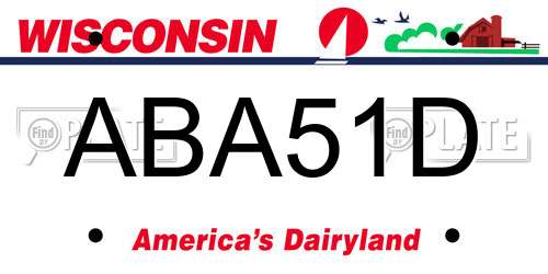 ABA51D Wisconsin License Plate
