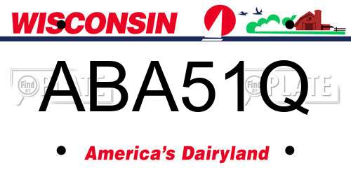 ABA51Q Wisconsin License Plate