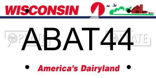 ABAT44 Wisconsin License Plate