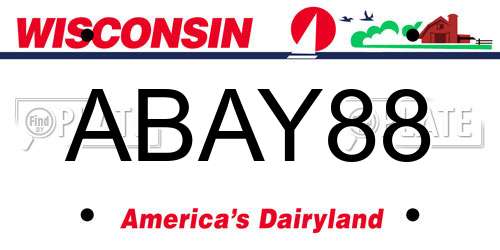 ABAY88 Wisconsin License Plate