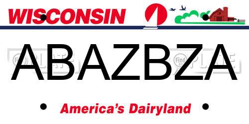 ABAZBZA Wisconsin License Plate