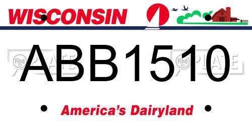 ABB1510 Wisconsin License Plate