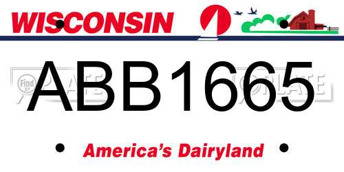 ABB1665 Wisconsin License Plate